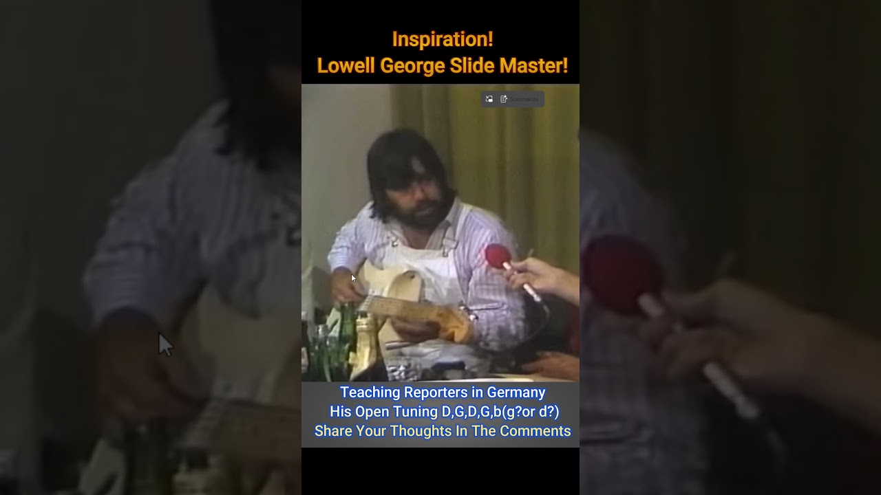 Lowell George - Slide Guitar Master - Teaching His Open Tuning to German Reporters (Remix)