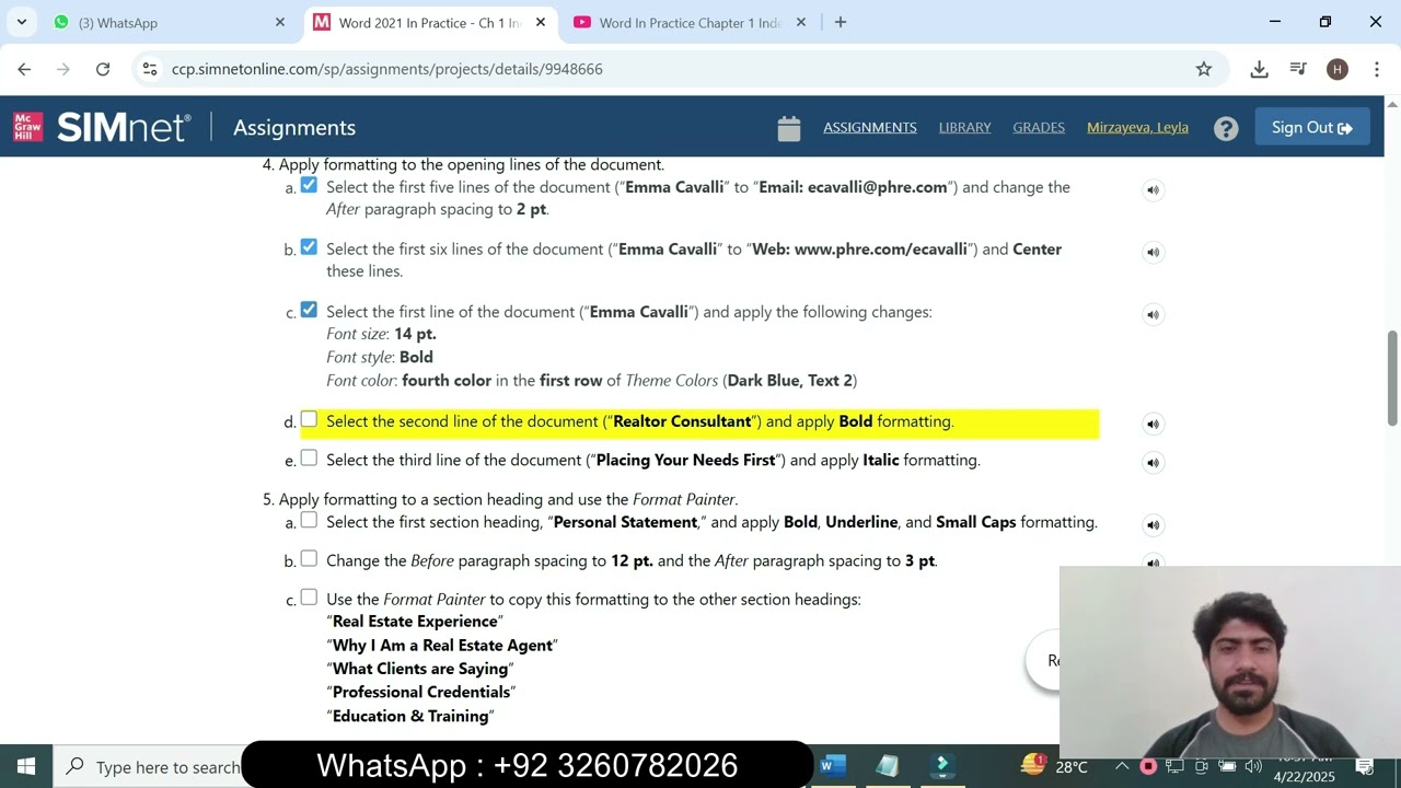 Word 2021 In Practice - Ch 1 Independent Project 1-6 | Word 2021 In Practice Ch 1 Independent  ALT