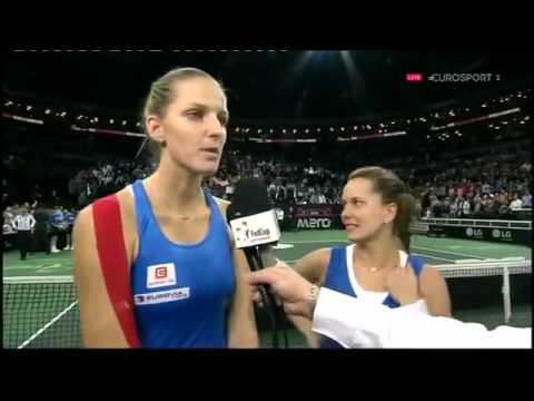 Karolina Pliskova & Barbora Strycova Interview FINAL HD Fed CUP Prague 2015 - YouTube