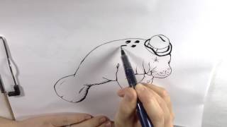 Manatee Drawing Timelapse Art Brush Pen