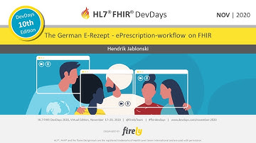 Hendrik Jablonski - The German E-Rezept - workflow on FHIR | DevDays November 2020 Virtual