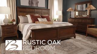 Rustic Oak Bedroom Set | Bed, Dresser, Mirror & Nightstand | Bob Mills Furniture