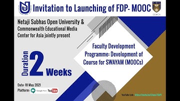 NSOU_Launching of FDP -MOOC on Development of Online Courses for SWAYAM