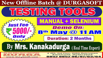 TESTING TOOLS Offline Training @ DURGASOFT