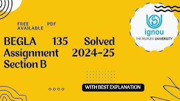 BEGLA 135 Updated 2024 -25 Solved Assignment Section B English Daily Life