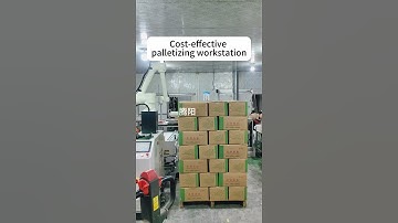 Mobile palletizing workstation. #automobile #factory #industrialrobots #palletizer #machine