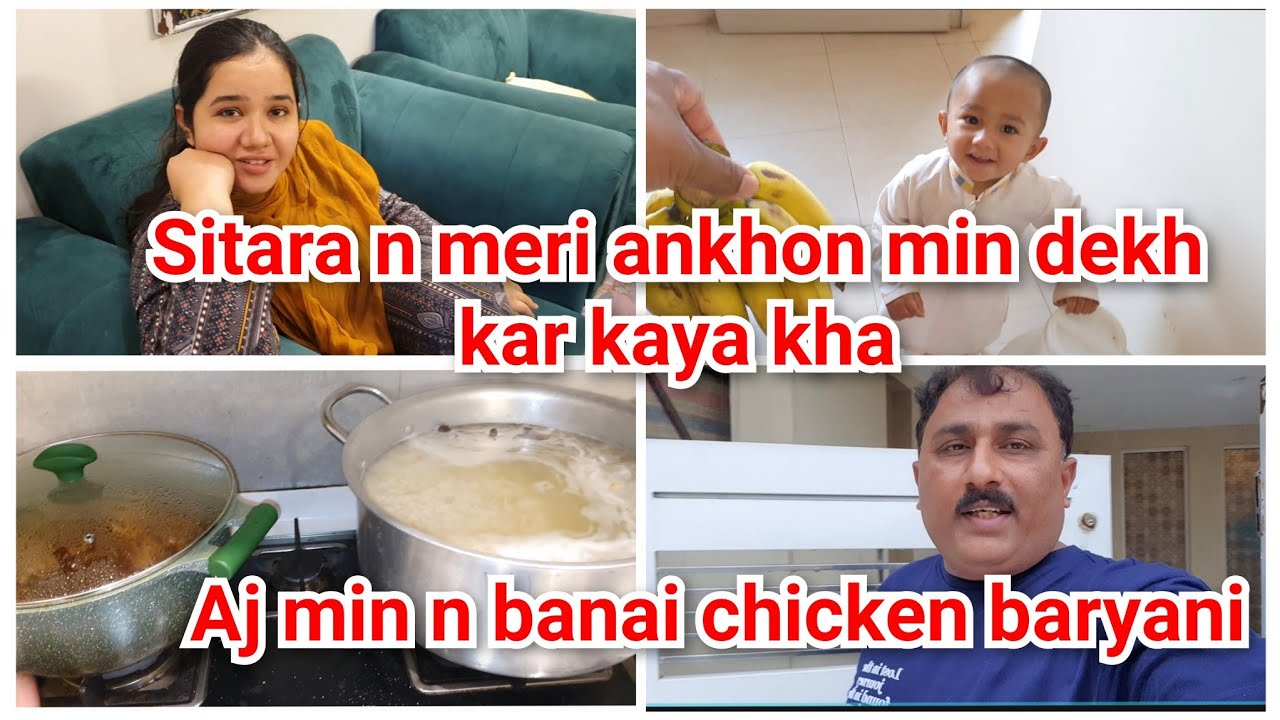 Sitara n meri ankhon min dekh kar kaya kha/aj min n banai chicken baryani/mustafa sajid vlogs