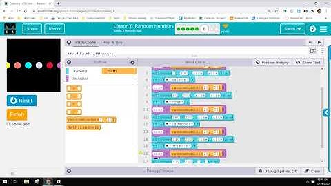 Lesson 6 Random Numbers Walk Through