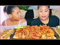 Crawfish sausages crab mukbang