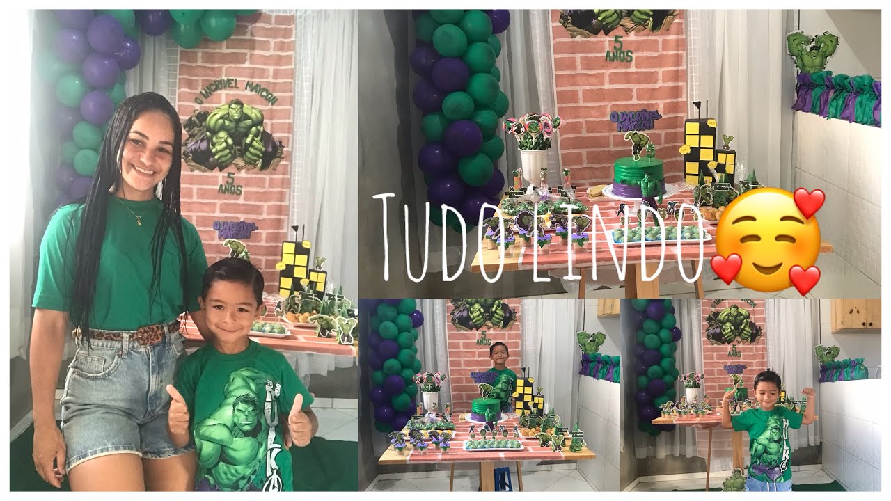 Festinha em casa | Comemorando o aniversário do meu filho | Tema Hulk