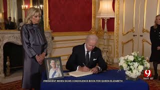 President Biden Signs Condolence Book For Queen Elizabeth II