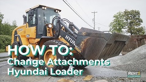 How Do You Change Attachments With A QUICK COUPLER? Hyundai Loader Tutorial - www.Rent1.ca