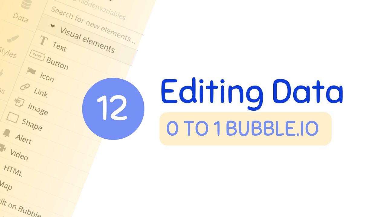 Editing Data from a Database - Ch. 12 | 0 to 1 Bubble.io - YouTube