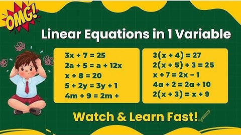 Master Linear Equations in Minutes! Beginner Algebra with Only One Variable | Step-by-Step Explained