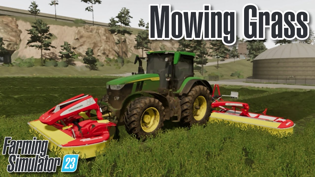 Mowing Grass in Farming Simulator 23 - YouTube