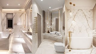 Luxury Marble Bathroom Design Ideas | White and Gold