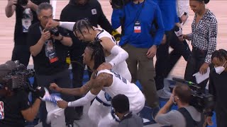 Ja Morant does the griddy on Timberwolves logo after eliminating them from playoffs