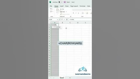 generate Alphabet in Excel