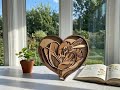 Bee Heart Layered Wood Art | 8 Layers | Honey Bee Floral Nature Design #lasercut #laserfile