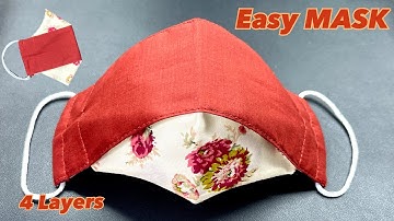 NEW MASK Design 4 Layers | Diy Breathable Mask Very Easy Sewing Tutorial | NO FOG ON GLASSES