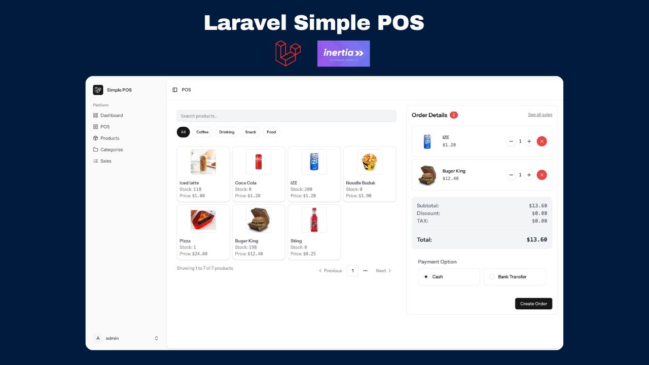 Simple POS Laravel Inertia JS | Vue jS