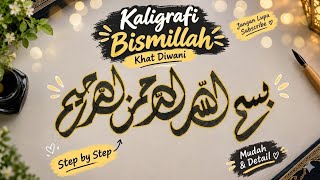 Cara membuat kaligrafi bismillah khat diwani Dengan mudah 