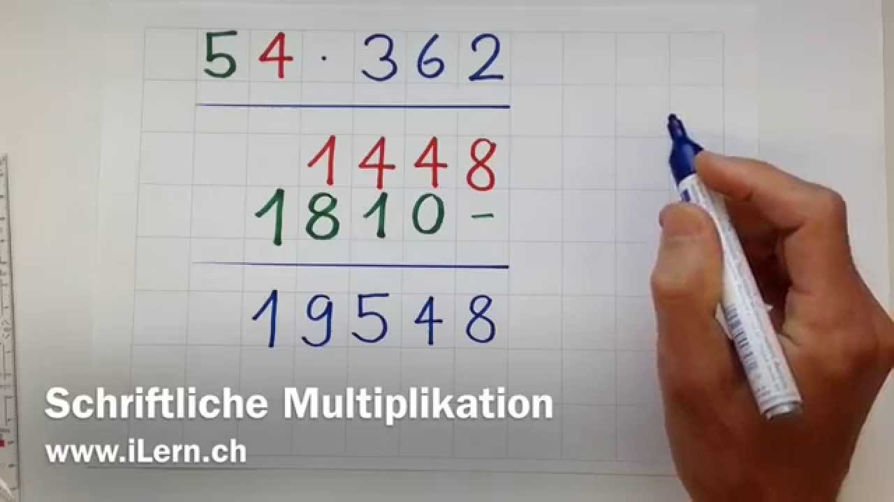 Schriftliche Multiplikation mit Übertrag