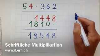 Erklärvideo Mathe 4 schriftliche Multiplikation mit Überschlag