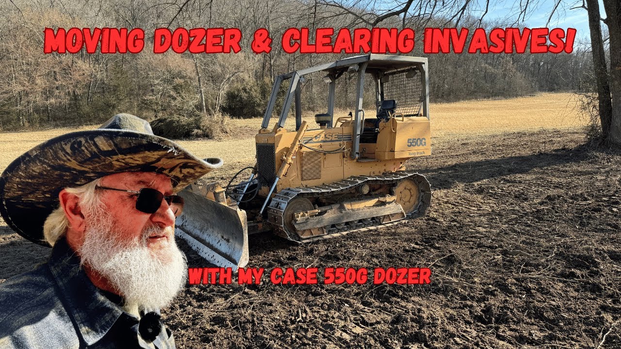 Moving Case 550G Dozer to Hay Field and Clearing Invasives! DIY SOLO ...