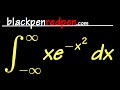 improper integral of x*e^(-x^2) from -inf to +inf