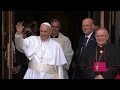 Pope Francis arrives for Mass at Philadelphia cathedral