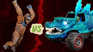 Godzilla VS King Kong Epic Battle 🦍⚔️ The Ultimate Monstertruck Crafting Compilation