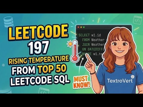 LeetCode 197: Rising Temperature | SQL Self Join | Top 50 SQL