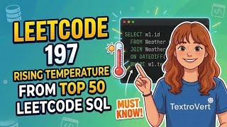 LeetCode 197: Rising Temperature | SQL Self Join | Top 50 SQL