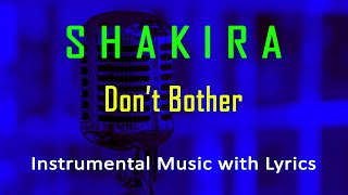 Don't Bother Shakira (Instrumental Karaoke Video with Lyrics) no vocal - minus one