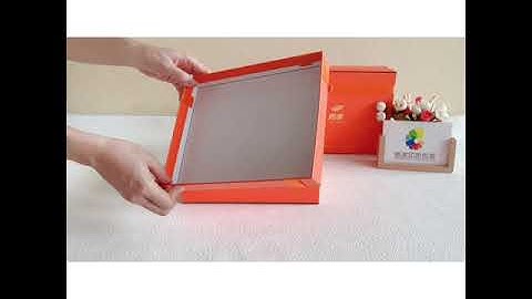 Orange gift box with ribbon closed packaging gift box, 2 pieces gift boxes