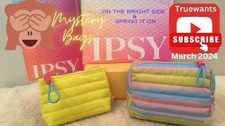IPSY Mystery Bag - Both Puffer Bags On the Bright Side Paid $16. & Spring it On Paid $32. March 2024