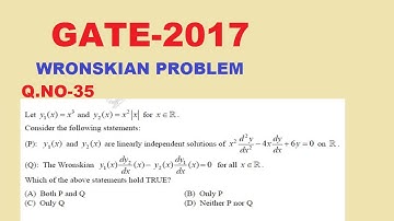 GATE 2017 Q.35 MATHS SOLUTION | WRONSKIAN PROBLEM | wronskian