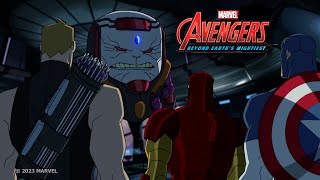 Iron Man se enfrenta a M.O.D.O.K. | Avengers: Más allá de los más poderosos del planeta | Episodio 8