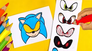 🟠👉How to Draw SONIC Transformations ⭐Coloring and Drawing SONIC ⭐ Easy Drawing 🔴