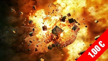 Exploding Cubes & Debris | HD Action Stock Video