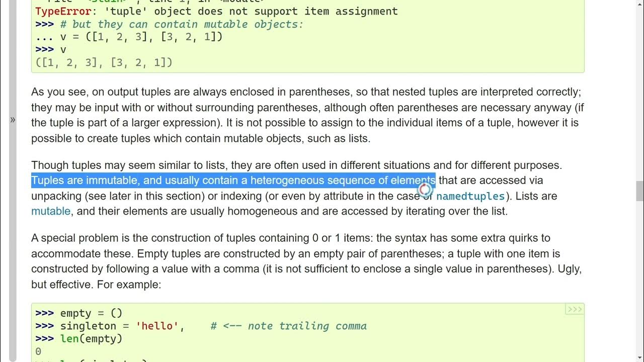 Tuples and Sequences in Python - YouTube