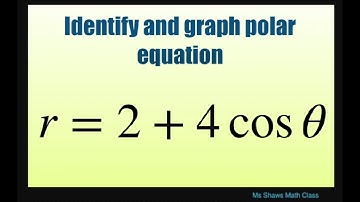 Identify and graph polar equation r= 2+ 4 cos theta. Limacon with inner loop. Test for Symmetry