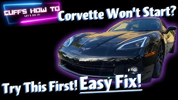 Corvette No-Start: Easy Fix!