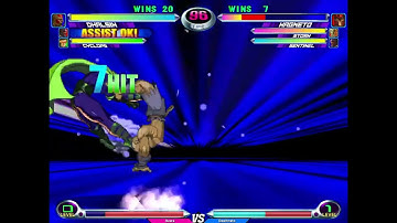 MvC2 Dhalsim 100% low crush vs Magneto cr. short, 1 reset 1st 3 sec K.O. seq. w/Sentinel A 12/20/23