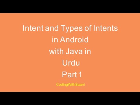 Intent and Types of Intents in Android with Java in Urdu | Part 1 - YouTube