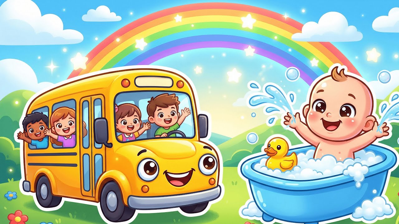 Wheels on the Bus + Bath Song - Nursery Rhymes & Kids Songs | The Bath Song
