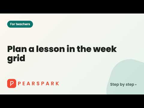 Video thumbnail: Plan a lesson in the week grid