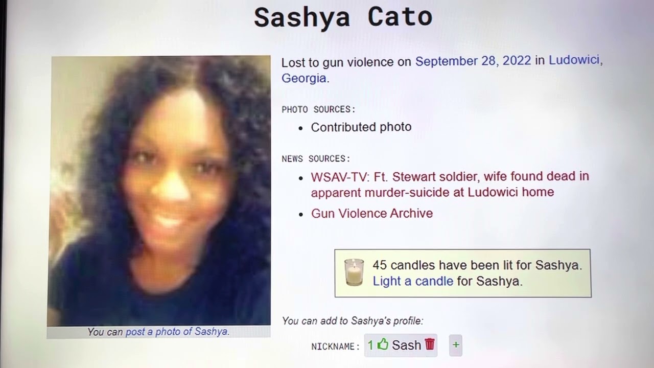 LUDOWICI, SEP 28, 2022, SASHYA CATO DOMESTIC VIOLENCE CASE! SHOT KILLED BY HER HUSBAND