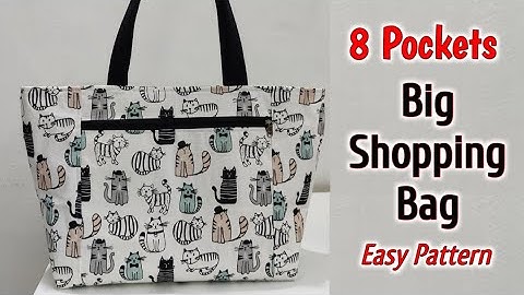 DIY 8 POCKETS SHOPPING BAG TUTORIAL | Multi pocket bag | Shopping bag making at home | DIY Tote bag